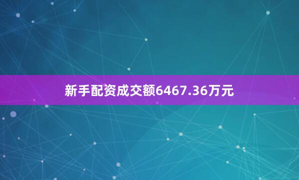 新手配资成交额6467.36万元